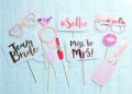 ROSE GOLD FOIL TEAM BRIDE MISS TO MRS PHOTO BOOTH PROPS. 