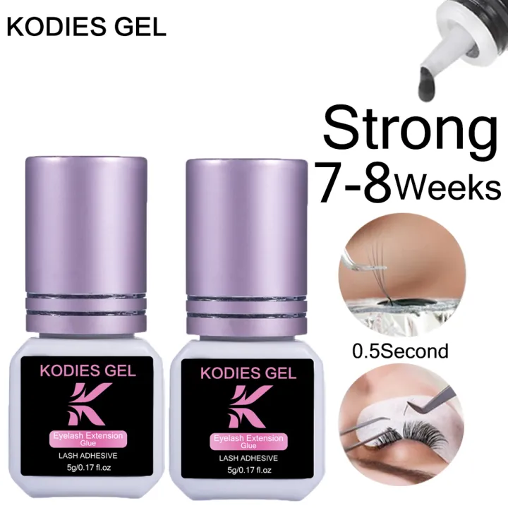 KODIES GEL 2 PCS/Set Eyelash Glue Strong Adhesive 5g 0.5 Second Dry Korea Eye Lash Glue Extension Supplies Semi Permanent Lift