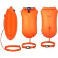 Inflatable Open Swimming Buoy Tow Float Dry Bag Double Air Bag With Waist Belt For Swimming Water Sport Storage Safety Bag.