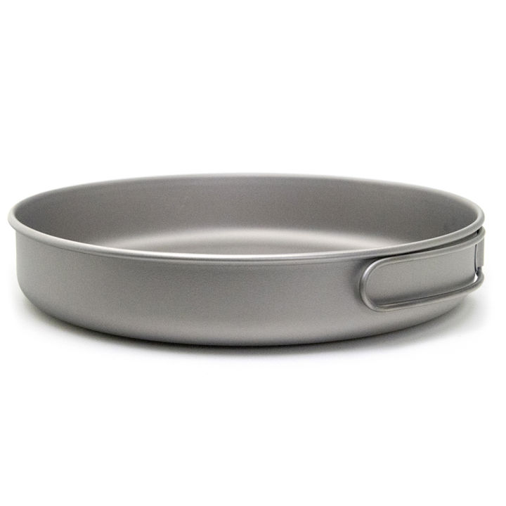 750ml/1000ml Ultralight Titanium Frypan Outdoor Camping Hiking Tableware Cookware Picnic Cooking Frying Pan 2023
