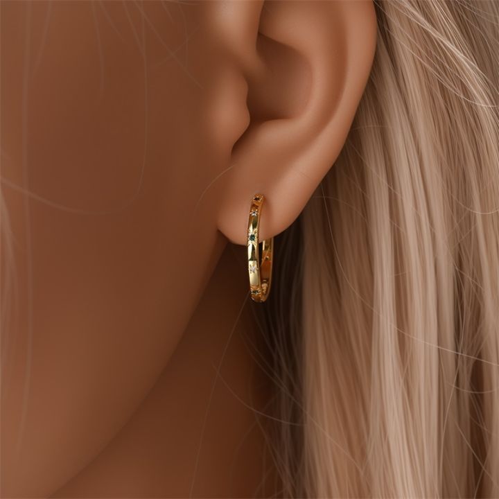 Women%20Earrings%20925%20Sterling%20Silver%20Classic%20Gold%20Starlight%20Hoop%20Earrings%20For%20Anniversary%20Wedding%20Jewelry%20%20-%20Image%202