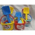 Sand play Beach Bucket Toy With Shapes and Tools For Kids. 