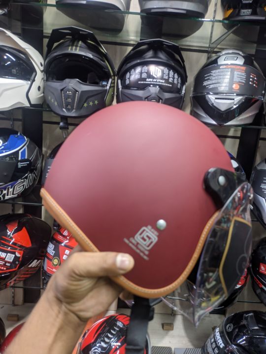 AXZOR%20JET%20MAT%20RED%20HALF%20Face%20Bike%20Helmet%20-%20Image%205