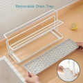 Double-layer Cup Rack with Drain Tray Rack for Kitchen Table Top Glass Cups, Tea Cups, Coffee Cups and Water Cups Organizer Shel. 