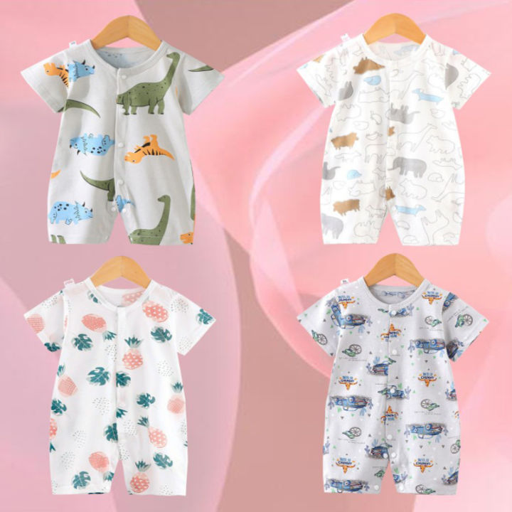 Cotton Romper Summer Kids Baby Cartoon Clothes Toddler Short Sleeved Climb Clothes Jumpsuit Infant Costume Newborn Bodysuits New