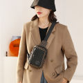 Casual Business Shoulder Bag for Men PU Leather Messenger Bag Wide Strap Crossbody Bags Plaid Designer Male Sling Bags.
