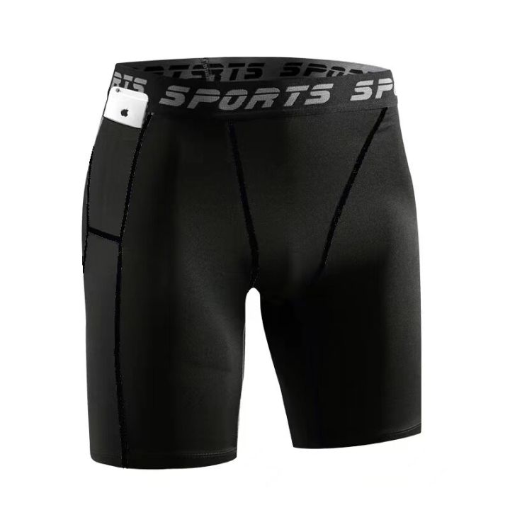 Men Fitness Shorts Boxers Black Gray L XL XXL Sports Training Elasticity Wicking Sweat Quick Dry Tight Compression Pants
