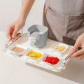 6pcs/Set Sauce Dish Dipping Bowls,Plastic Seasoning Dish White Square Dipping Sauce Pickle Dish Spit Bone Dish with Handle. 