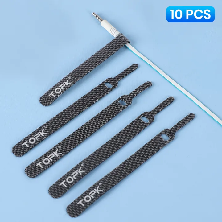 TOPK%20Releasable%20Cable%20Organizer%20Ties%20Mouse%20Earphones%20Wire%20Management%20Nylon%20Cable%20Ties%20Reusable%20Loop%20Hoop%20Tape%20Straps%20Tie%20-%20Image%207