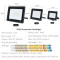 MARPOU LED 220V Tuya intelligent RGB spotlight outdoor lighting 30W 50W 100W adjustable light with voice control floodlight. 