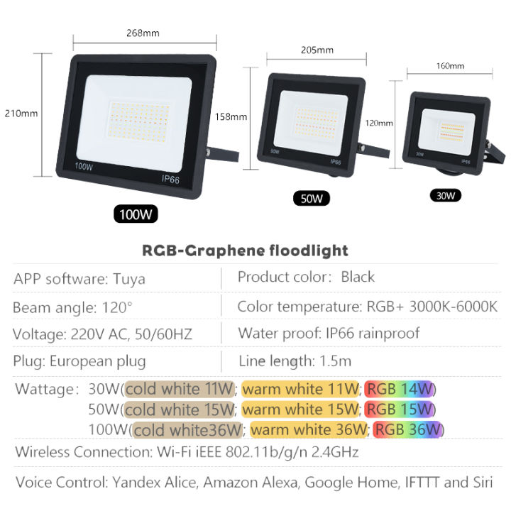 MARPOU%20LED%20220V%20Tuya%20intelligent%20RGB%20spotlight%20outdoor%20lighting%2030W%2050W%20100W%20adjustable%20light%20with%20voice%20control%20floodlight%20-%20Image%205