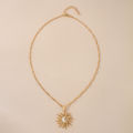 1Pcs Shining Rhinestone Unique Design Sun Star Moon Three In One Pendant Necklace Retro Women's Daily Versatile Party Jewelry.