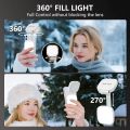 360° LED Ring Fill Light with Mirror Magnetic Selfie Light for MagSafe iPhone Perfect for Selfies Vlog Video Calls. 