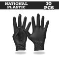 10 Pcs Black Kitchen Disposable Gloves Waterproof Thickenend Hygiene & Protective NITRILE Gloves. 