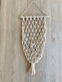 1pc multipurpose Hand Woven Wall Hanging Fruit Basket, Vegetable Basket, Flower Basket, Hanging Food Storage Basket, Bohemian Style Hand-woven Multipurpose Sundries Storage Basket, Household Supplies. 