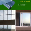 One-way Glass Self Adhesive Mirror Window Film DIY Reflective Insulated Foil Privacy for Home Office Decor Stickers Black Silver. 
