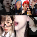 Anime Horimiya Miyamura Izumi Ear Clip Lip Chain Earring Stainless Steel Punk Earrings brinco grunge Cosplay Prop Accessories. 