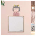 Uonehome ready to ship♥H044 modern minimalist 3D Little Loli girl Swiss fire cartoon character home decor wall decal home decor plug. 