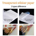 Transparent Vinyl Sticker Paper 10 sheets waterproof Label Sticker A4 white Glossy Matte printable stickers for Inkjet Printer. 