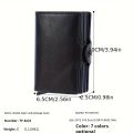RFIDShieldPULather Automatic Pop-up Card Clamp,Double Aluminum Alloy Credit Card Wallet,With More than One Card Slots.