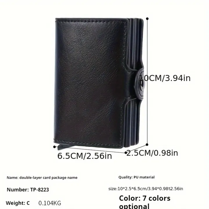 RFIDShieldPULather%20Automatic%20Pop-up%20Card%20Clamp,Double%20Aluminum%20Alloy%20Credit%20Card%20Wallet,With%20More%20than%20One%20Card%20Slots%20-%20Image%204