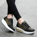 Women Leather Casual Sneakers Fashion Comfortable Platform Walking Shoes Wedge Moccasins Breathable Loafers Zapatos De Mujer. 