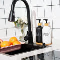 Black Dish Soap Dispenser Set for Kitchen Sink Hands Soap and Dishes Detergent Storage Bottle Refillable Bottles. 