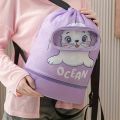 Drawstring Gym Bag for Kids Waterproof Drawstring Backpack Swim Bag with Compartment Pull String Sport Bag for Wet Swimming. 