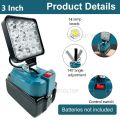 16 Beads LED Working Light Spotlight Portable Lamp Hand Lantern for Makita  14.4V 18V Li-ion Battery Cordless LED Flashlight. 