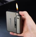 Focus cigarette case dispencer with refillable lighter available in 4 colours. 