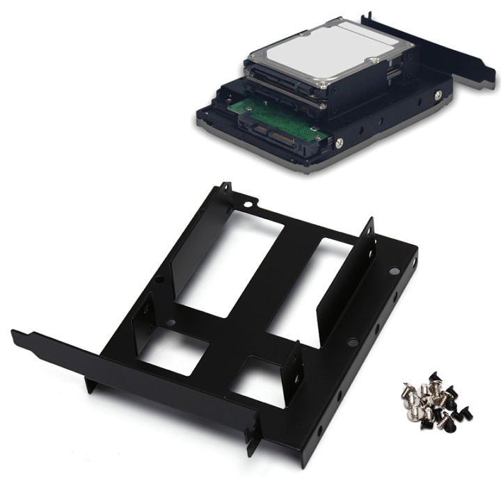 【3.5" 2.5" SSD HDD To PCI PCI-e Metal Mount PC Casing Hard Drive Bracket Adapter】