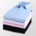 New Plus Size 6XL 7XL 8XL White Shirt Slim Solid Color Long-sleeved Shirt Business Casual Shirt Men's Brand Classic. 