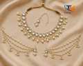 Premium Pearl & Kundan Bridal Necklace Set for Women – Gold Plated | Wedding Jewelry Set.