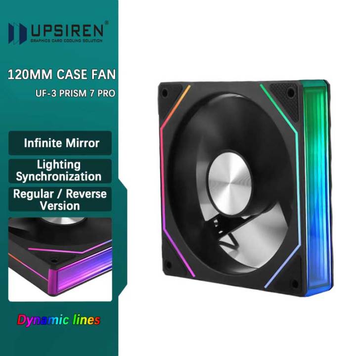 UPSIREN UF-3 Prism 7 PRO Computer Case Cooling Fan,Double-sided full lens,12CM ARGB motherboard synchronization，CD pattern axis