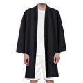 Summer Men Black Robe Samurai Clothing Solid Color Loose Asian Traditional Costume Beach Japanese Kimono Cloak Sunscreen Coat.