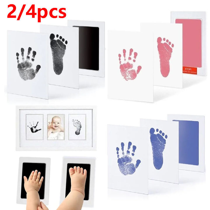 Inkless Baby Hand And Footprint Kit Boy, Girl - No Mess Ink Pad For Handprint, Clean Touch Dog Paw Print Kit, Personalized Baby Shower Gifts, Nursery Newborn Keepsake Frame (Alpine White