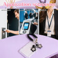 2 Pack Cute Photocard Holder Keychain  Photo Card Holder, Transparent PC Holder with Star Wave Design for Bus Student Card,. 