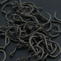 Hirisi 50pcs PTFE Coated High Carbon Stainless Steel Barbed Fish Hook With Eye 8021 Fishing Accessories.
