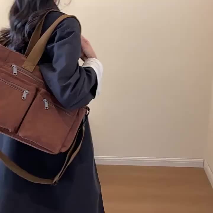 Casual Corduroy Messenger Bags Large Capacity Commuter Mummy Portable Shoulder Bag Multi Layers Camping Tote Bags