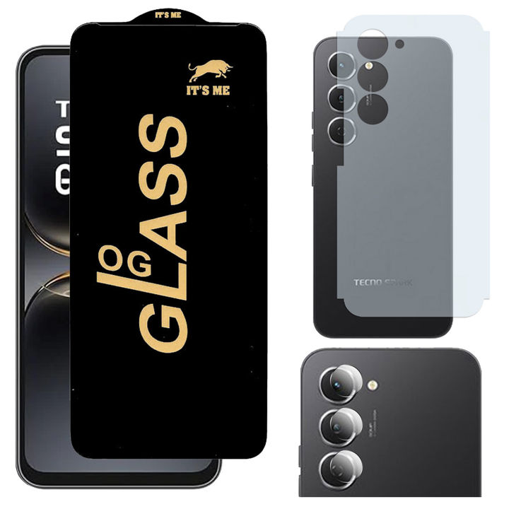 Spark 40 Rear Tecno Spark 40 Pro OG Glass Protector HD Plus Premium Quality Glass ...