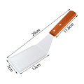 Stainless Steel Square Head Steak Cooking Spatula Wood Handle Pizza Shovel Pancake Beef Turner Scraper BBQ Utensils For Kitchen. 