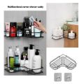 Wall Corner Rack + 2 Self Adhesive Screws | Multipurpose Kitchen, Sink Organizer, Metal Bathroom Accessories Corner | Shelf Wall Mount Storage Rack. 
