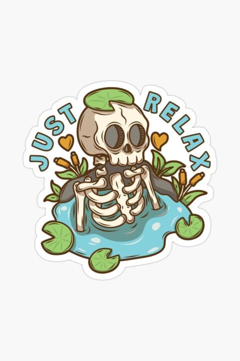 cute kawaii skeleton stickers | 1 piece of kawaii sticker for journalling, phone covers,  laptop etc| decor your space! | best gift | cute stickers