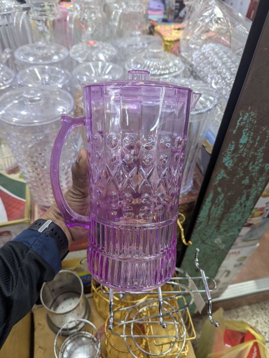 Godinger%20Flora%20Vintage-Inspired%202.3L%20Acrylic%20Pitcher%20%7C%20Premium%20Shatterproof%20Plastic%20Jug%20with%20Lid%20&%20Handle%20%7C%20Elegant%20Lavender%20Amethyst%20Drink%20Server%20for%20Home,%20Kitchen,%20Outdoors,%20&%20Parties%20-%20Image%202