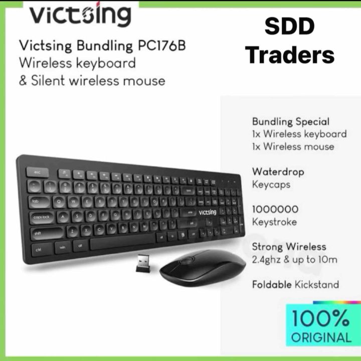VICTSING PC289A WIRELESS KEYBOARD QUIET ERGONOMIC ULTRA-SLIM RECHARGEABLE KEYBOARD ERGONOMIC DESIGN