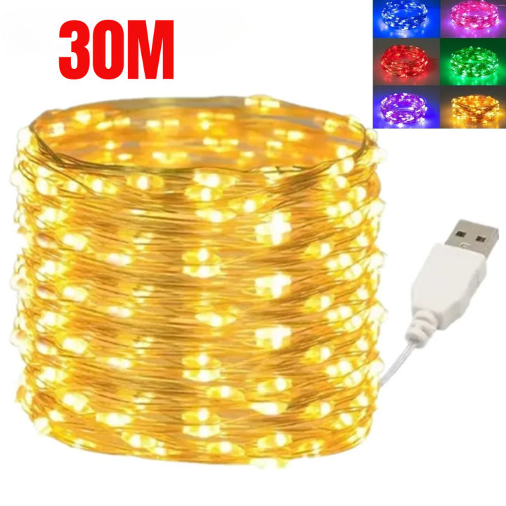 20M Waterproof USB LED Fairy Lights String Copper Wire Fairy Garland ...
