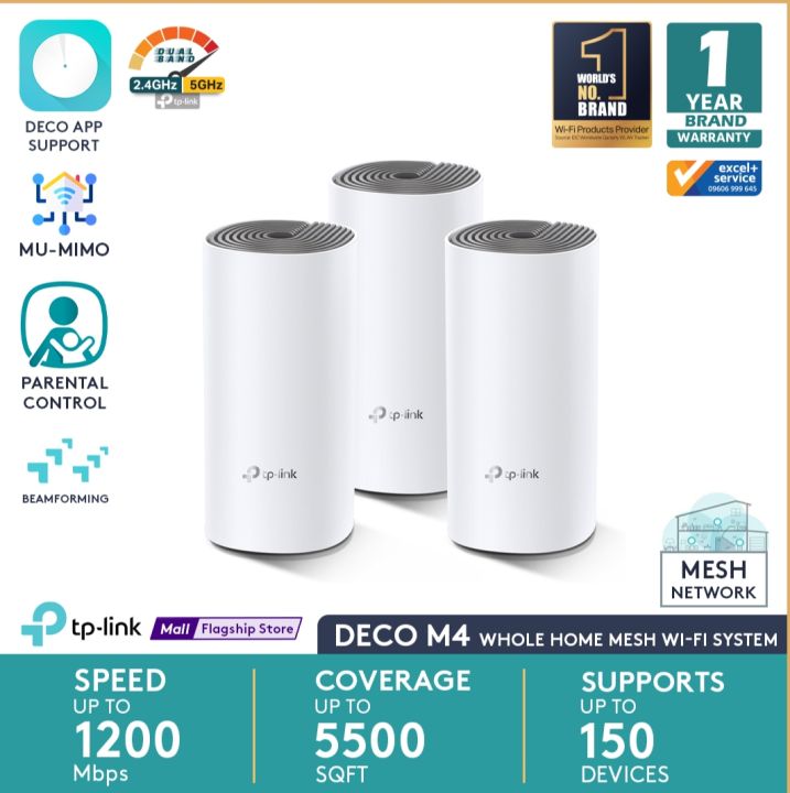 TP-Link%20Deco%20M4,E4%20AC1200%20Whole%20Home%20Mesh%20Router%20Wi-Fi%20System%20(3/1%20Pack)%20-%20Image%202