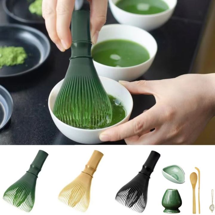 New Matcha Whisk With Whisk Holder Reusable Resin Whisk Food Grade Green Tea Powder Whisk