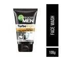 Indian Product Garnier Men Turbo Bright Anti-Pollution Double Action Face Wash Used For Men.. 100 Ml. 