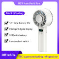Outdoor Portable Mini Fan Handheld Fan with LED Display Semiconductor Refrigeration 100 Wind Speeds USB Rechargeable Battery Fan. 